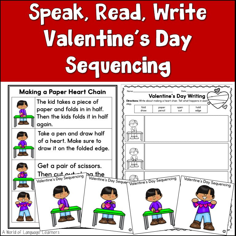 Valentine's Day Activities Sequencing Practice