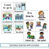 Newcomer Survival Phrases | ESL Picture Sentences | Editable