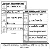 Winter Phonics Sentence Scrambles Worksheets