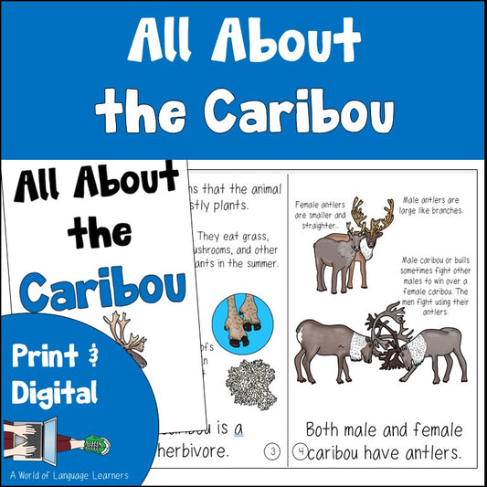 Caribou Information Book and Decodable | Reindeer Print and Digital