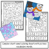 Winter Short Vowel Practice | Phonics Color by Code Worksheets