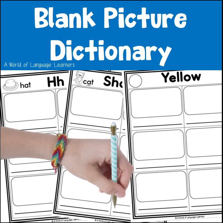 Cover of Blank Picture Dictionary alphabet book for K-2 ESL students