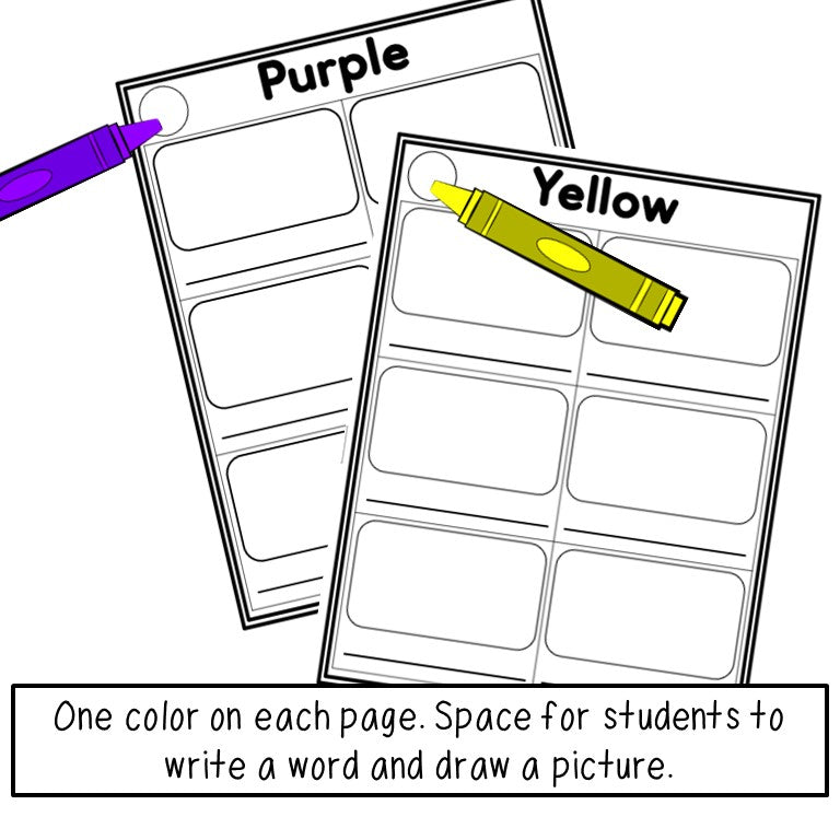 Preview page of Blank Picture Dictionary alphabet book for K-2 ESL students