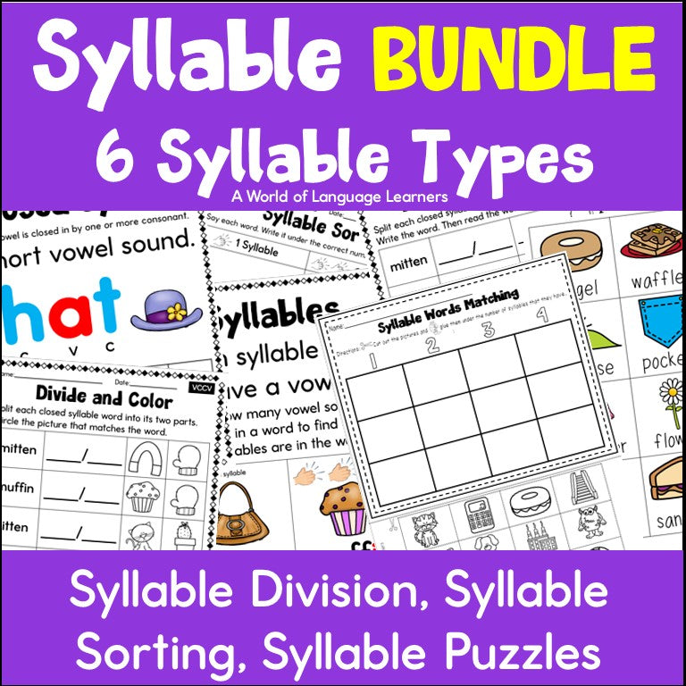 Syllable Activities GROWING Bundle