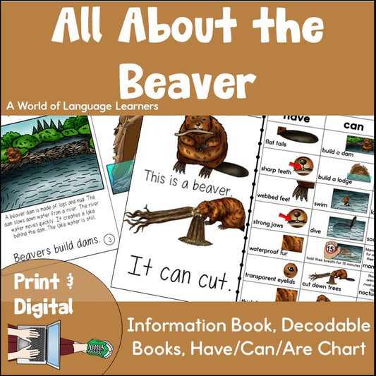 Beaver Information Book | Emergent Reader and Decodable | Print and Digital