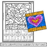 Valentine's Day Short Vowel | Phonics Color by Code