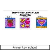 Valentine's Day Short Vowel | Phonics Color by Code