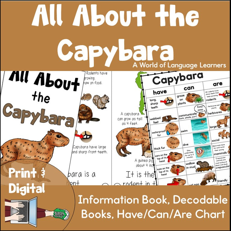 Capybara Information Book | Emergent Reader and Decodable | Print and Digital