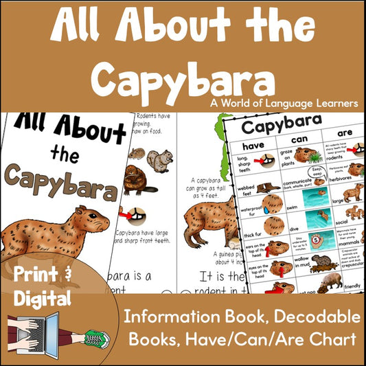 Capybara Information Book | Emergent Reader and Decodable | Print and Digital