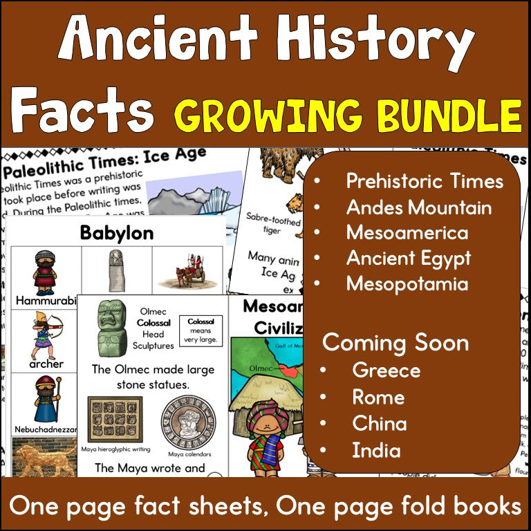 Ancient History Fact Sheets & Fold Books