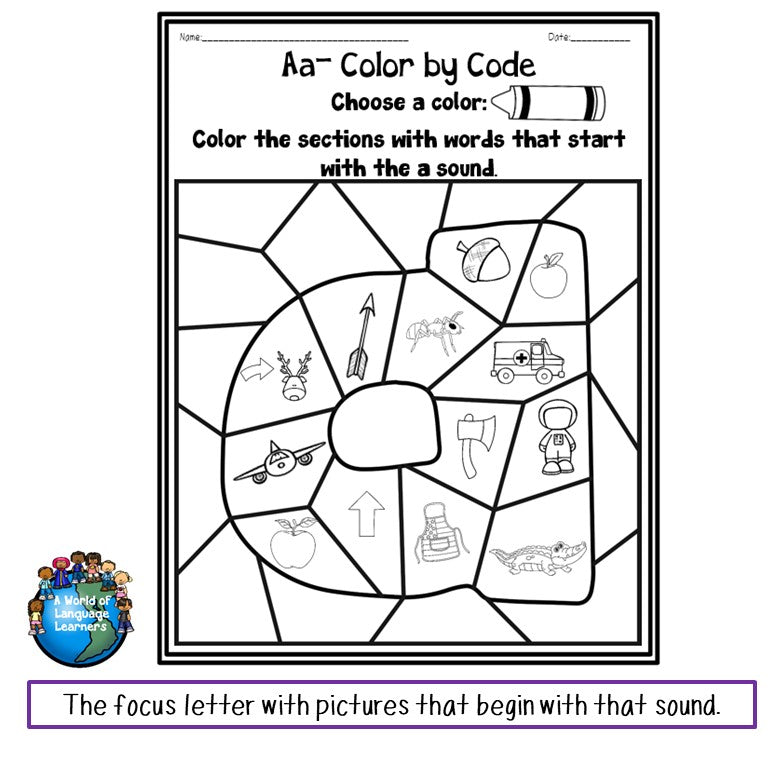 Letter Sound Color by Code