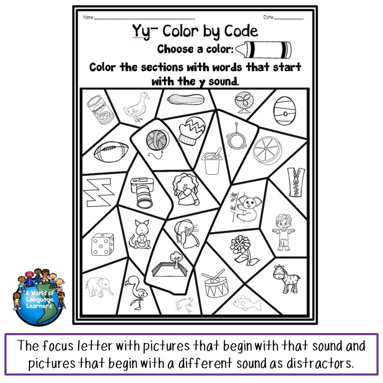 Letter Sound Color by Code