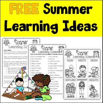 Cover of free Summer Learning Ideas for ELLs packet