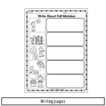 Fall Decodable Books or Passages with Questions and Writing Pages