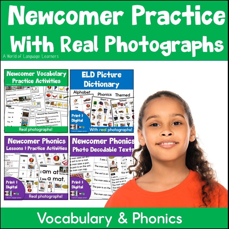 ESL Newcomer Lessons Bundle | Phonics and Vocabulary Practice with Real Photos