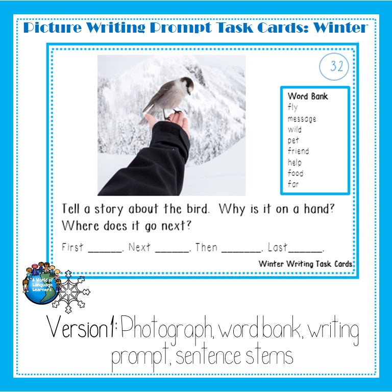Winter Picture Writing Prompt Task Cards