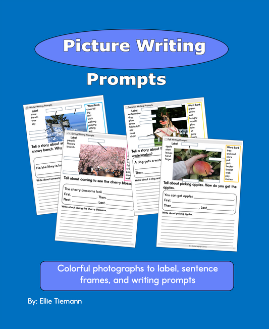 Writing Prompts for Kids: Season Pictures Workbook - Instant Download