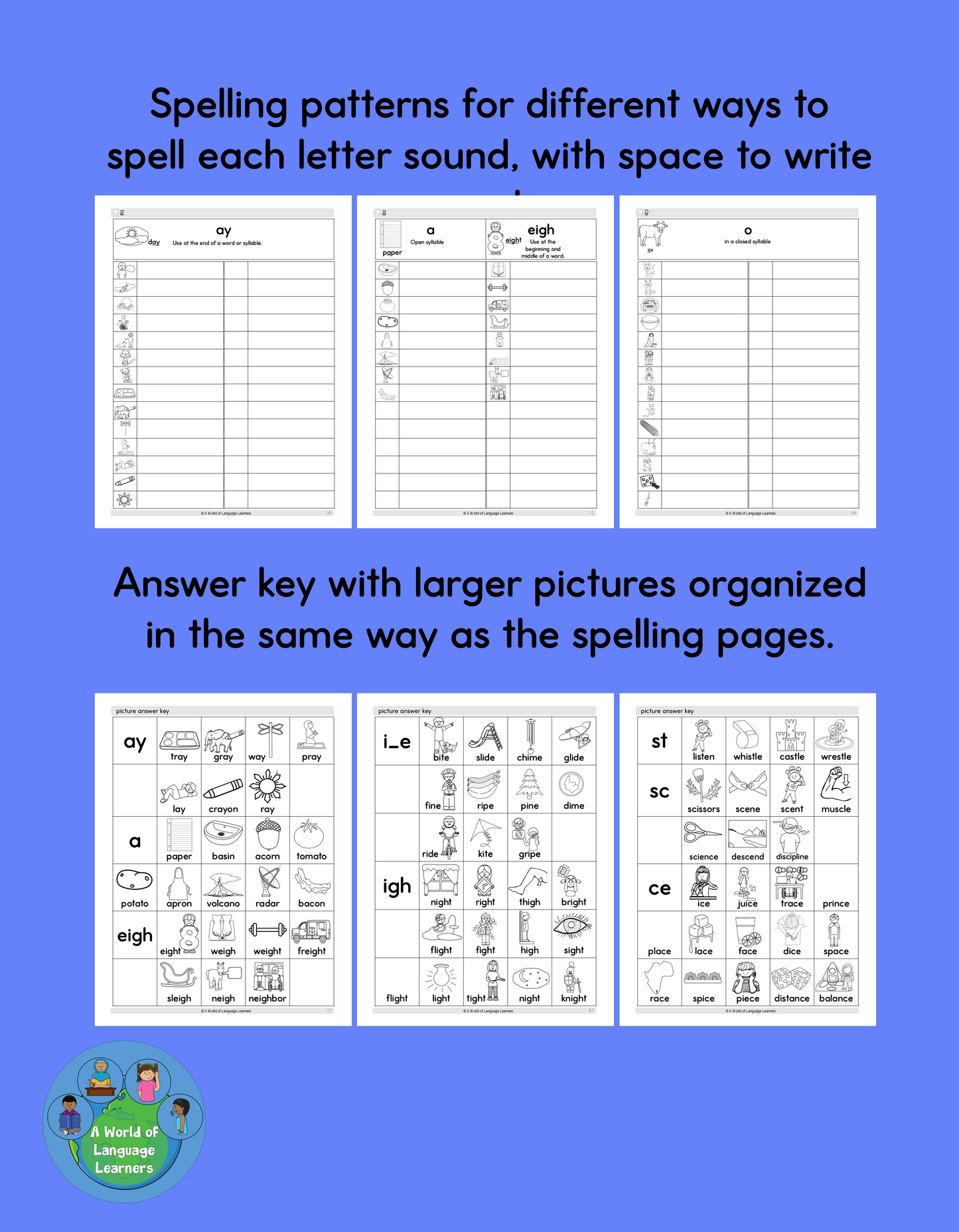 Phonics Spelling Rules Workbook: Spelling Vocabulary Pictures