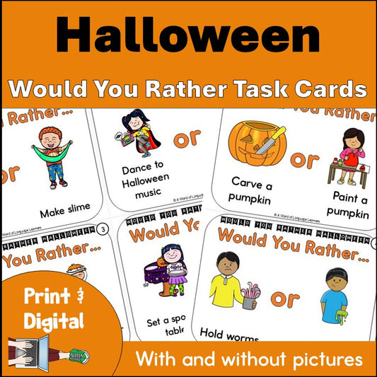 Halloween Would You Rather task cards