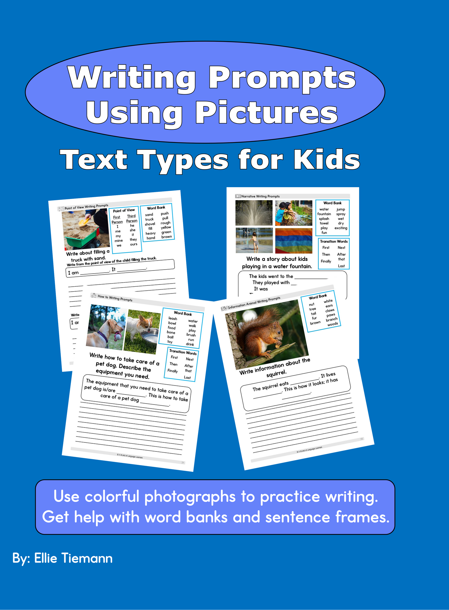 Writing Prompts Using Pictures: Text Types for Kids - Instant Download